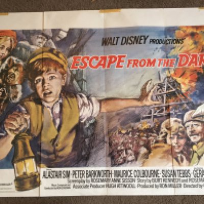 Eight film posters comprising a UK quad for 'Escape From The Dark', sellotape residue in corners and top centre, approx 101cm x 76cm plus three Western US one sheet movie posters including 'The Return Of The Seven', 'Guns Of The Magnificent Seven' and 'The Magnificent Sven Ride', all folded with small tears, a UK quad of 'Desperados', a French one sheet of 'Arizona Raiders' and two others., all folded with small tears.