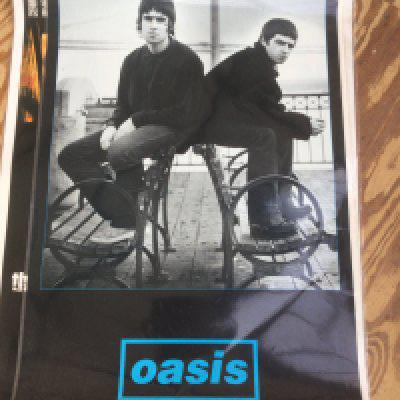 Three original music posters comprising Oasis, Metallica and Machine Head, approx 65cm x 90cm. All laminated.