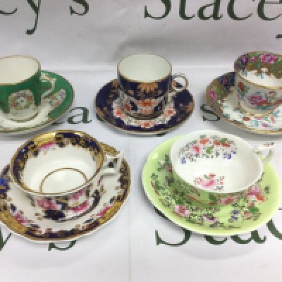 WITHDRAWN - Five cabinet cups and saucers. Shipping category D. NO RESERVE