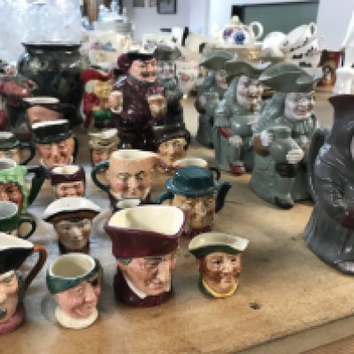 Royal Doulton miniature character jugs . This lot cannot be posted