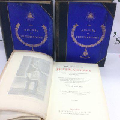 A three volume set of 'The History Of Freemasonry' published by Blackwood, Le Bas & Co plus 'A Celebration Of The Craft' hardback freemasonry book (4). Shipping category D.