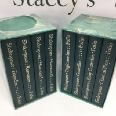Two Folio Society four volume sets on William Shakespeare complete with slipcases. Shipping category D.