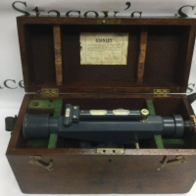 A vintage cased Stanley level for tacheometrical reading. Shipping category D.