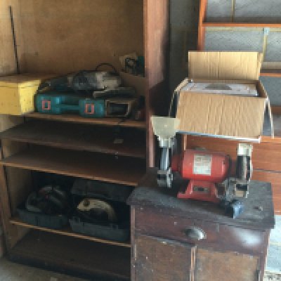 A collective lot including skillsaws power plane bench grinder tile cutter etc. Items sold in situ. Viewing on location in Woodham Mortimer by appointment contact office to arrange.