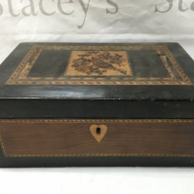 A Tunbridge Ware box dimensions 31cm wide 21cm long 12cm tall. Postage category C. NO RESERVE