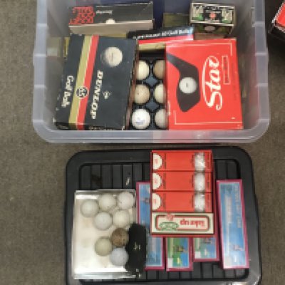 Golf balls included boxed Titleist, Star, Dunlop. Postage category c