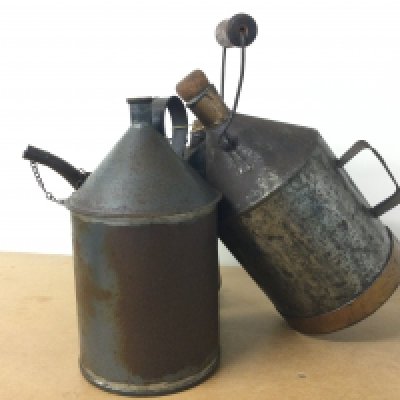 Three early metal cans. Postage category C