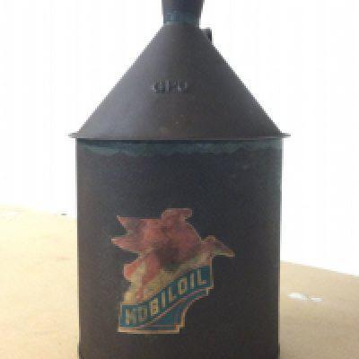 A GPO round oil can , 33cm tall. postage catC