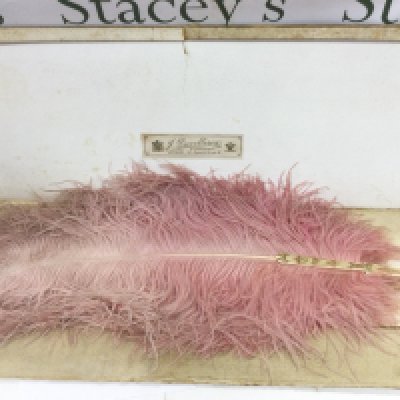 A vintage feather fan. Shipping category C.