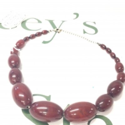 Genuine cherry amber Baltic necklace 48cm 60g