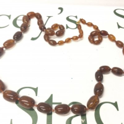 Cognac Baltic Amber Necklace, 102cm 85g