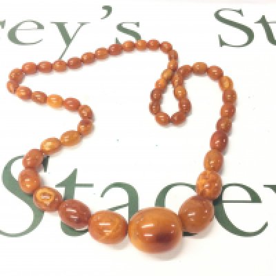 A Heavy Graduated Baltic Amber Necklace, 80cm 95g