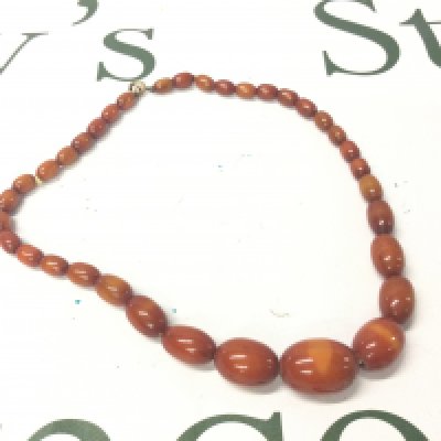 Bakelite Amber Necklace, 44cm 25g