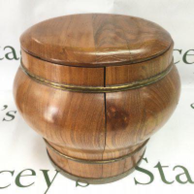 An early 20th Century Chinese wooden rice bucket, approx height 25cm. Shipping category D. NO RESERVE