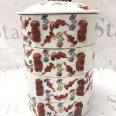A stack of Chinese late Republic porcelain vessels , 27cm tall. This lot cannot be posted NO RESERVE