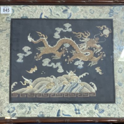 A Chinese micro silk embroidered panel.