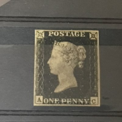 A very good example of 1840 Penny black stamp very good margin A-C.