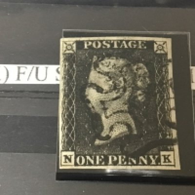 A Victorian 1840 Penny black stamp N-K in a sealed sleeve.