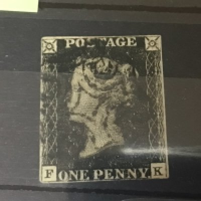 A Victorian 1840 Penny black stamp F-K catalogue value &#2013266275625.