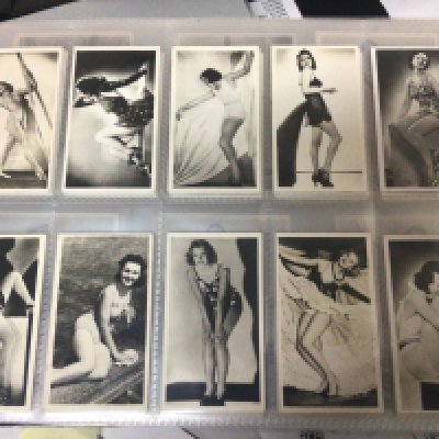 Five well presented albums containing cigarette cards including Carreras Popular Footballers Stephen Mitchell & Son London Ceremonials Beauties of the cinema Players Shipping Photocards and numerous others Football club Captains.