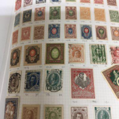 A collection of stamps comprising Austrian stamps from the mid 19th century 1850 onwards mainly used stamps in an album Russian stamps Bulgarian stamps from the mid 19th century onwards sheets of world stamps all mainly used stamps.