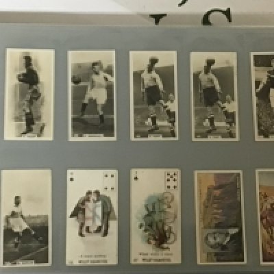 Six albums of well presented cigarette cards and other collectors cards.including football cards soccer bubble gum