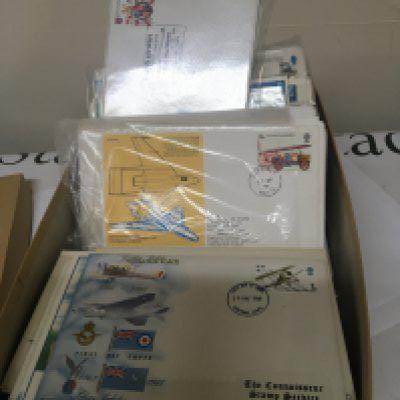 A box containing a good collection of Aviation flight postal covers some limited edition and signed by crew and pilots from 1968 onwards including Concord first flight covers 3/3/1969.