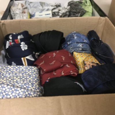 A box containing Aviation ties ceramics and one other box of aircraft collectibles. (3)